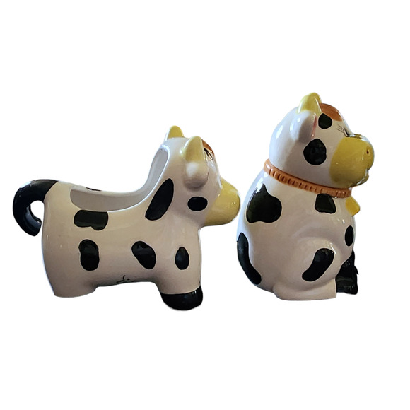 Houston Harvest Ceramic Cow Sugar Bowl and Creamer Item No 31978 - Picture 3 of 9